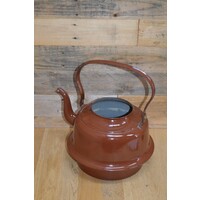 thumb-Emaille waterketel bruin retro-3