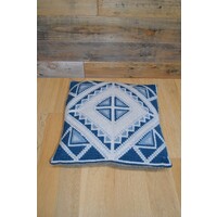 thumb-Blauw vintage sierkussen mozaïek-2