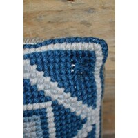 thumb-Blauw vintage sierkussen mozaïek-6