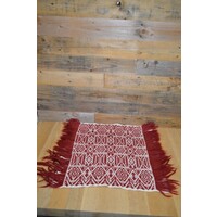 thumb-Vintage kleedje rood wit handgeweven-1