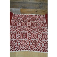 thumb-Vintage kleedje rood wit handgeweven-2