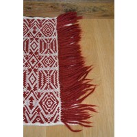 thumb-Vintage kleedje rood wit handgeweven-3