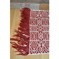 thumb-Vintage kleedje rood wit handgeweven-4