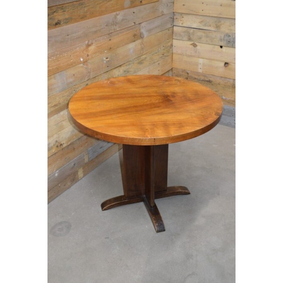 Rond Art Deco salontafeltje hout-2