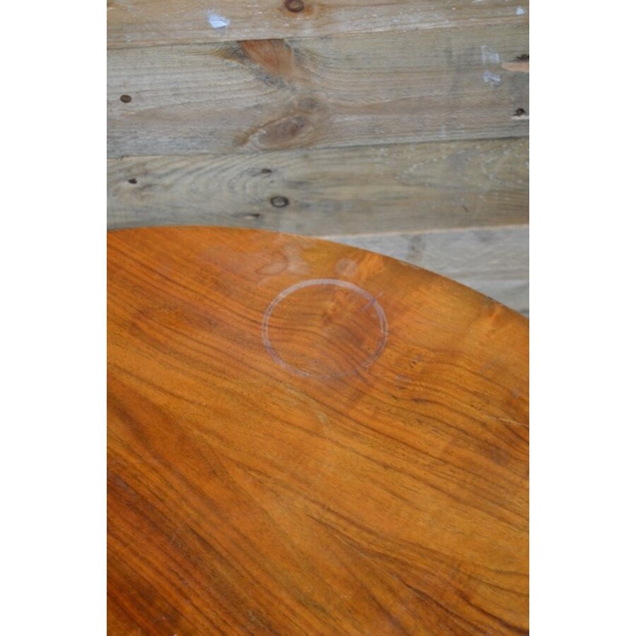 Rond Art Deco salontafeltje hout-4