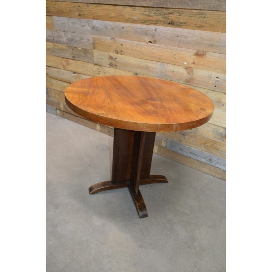 Rond Art Deco salontafeltje hout-5