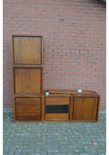 Blokkenkast eiken met 1 muur schap 