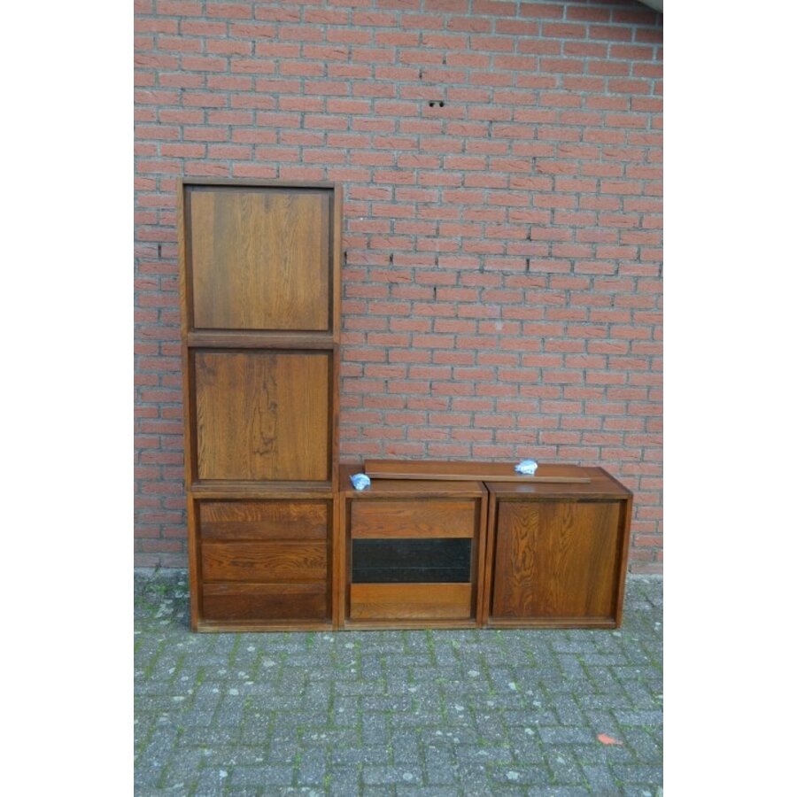 Blokkenkast eiken modulair wandmeubel-1