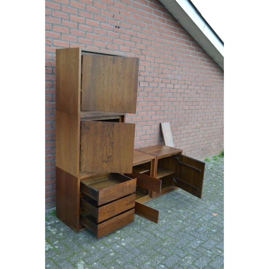 Blokkenkast eiken met 1 muur schap-5