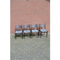 thumb-Retro keukenstoelen teakhout blauw velours set 4-2