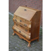 thumb-Barok klepsecretaire eiken fineer op klauwpoten-3