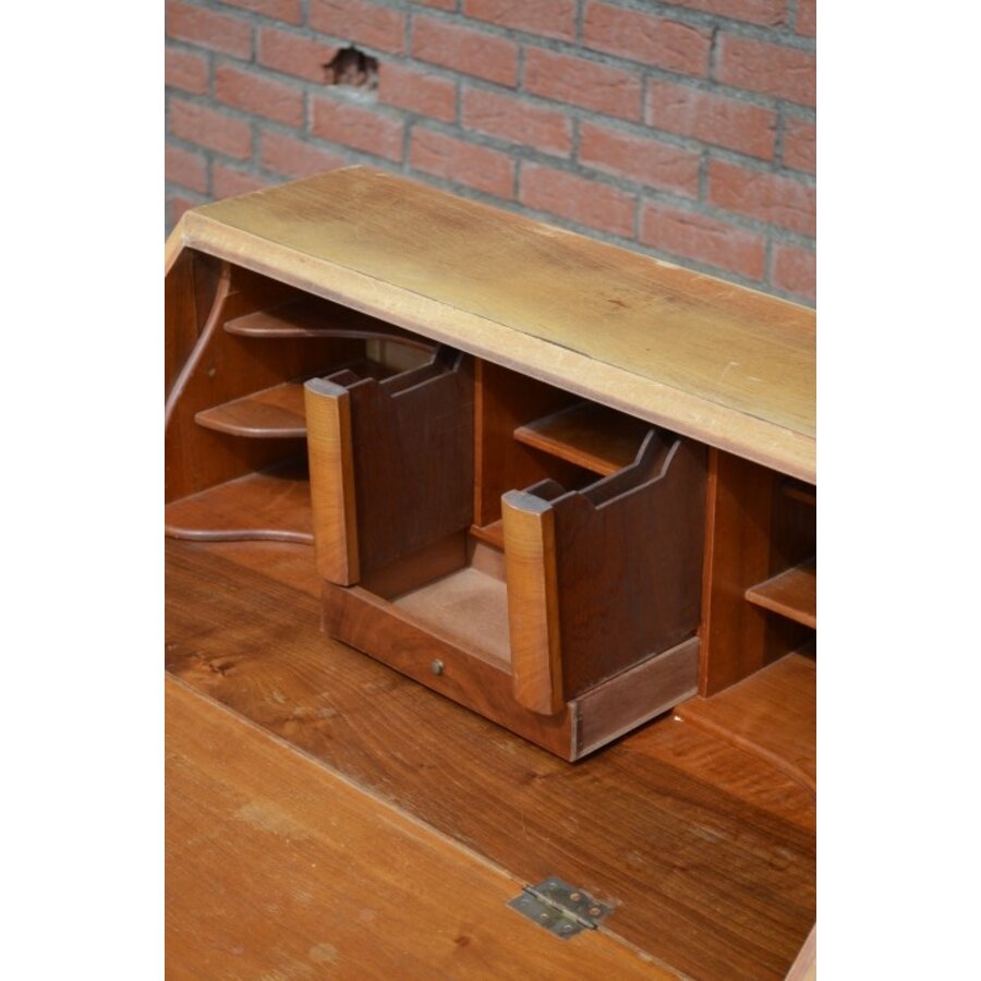 Barok klepsecretaire eiken fineer op klauwpoten-8