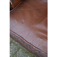 thumb-Retro Chesterfield armstoel van donkerbruin leer-5