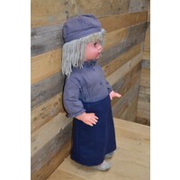 thumb-Vintage kunststof speelpop meisje met blauwe rok-2