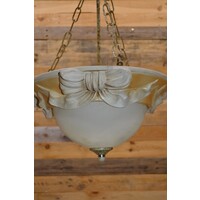 thumb-Art Deco stijl plafondlamp met melkglas en gips-2