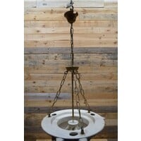 thumb-Art Deco stijl plafondlamp met melkglas en gips-3