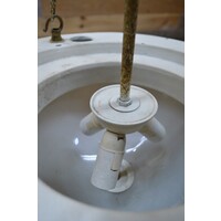 thumb-Art Deco stijl plafondlamp met melkglas en gips-6