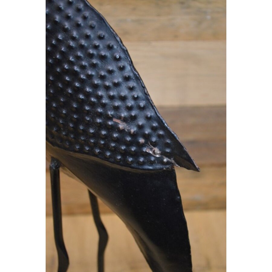 Metalen vogel met vis-5