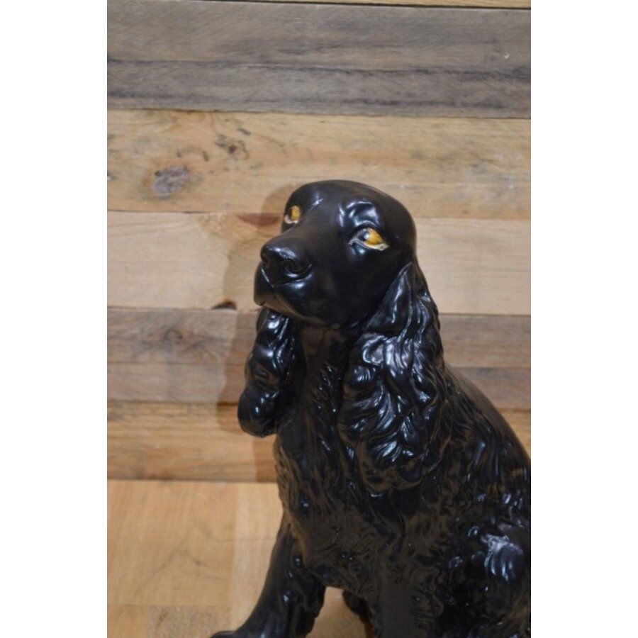 Cocker Spaniel beeld zittend gips retro-2