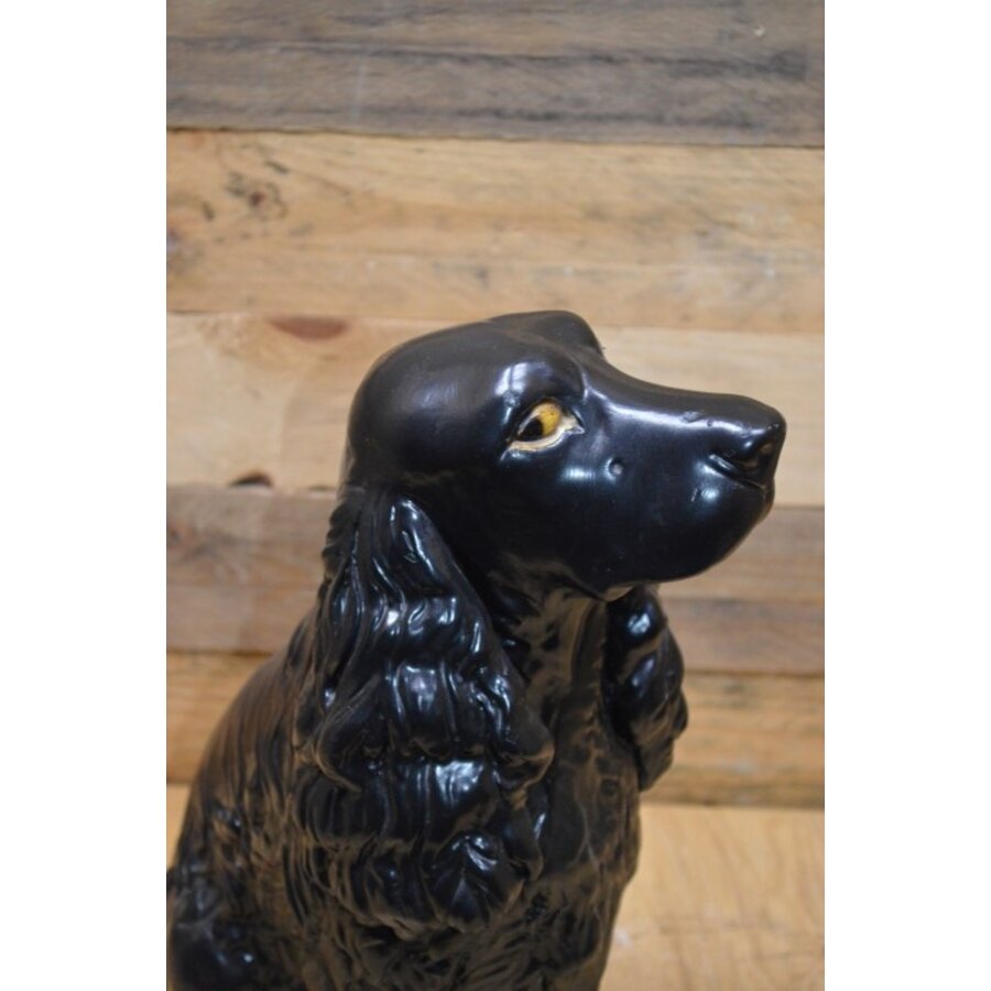 Cocker Spaniel beeld zittend gips retro-3