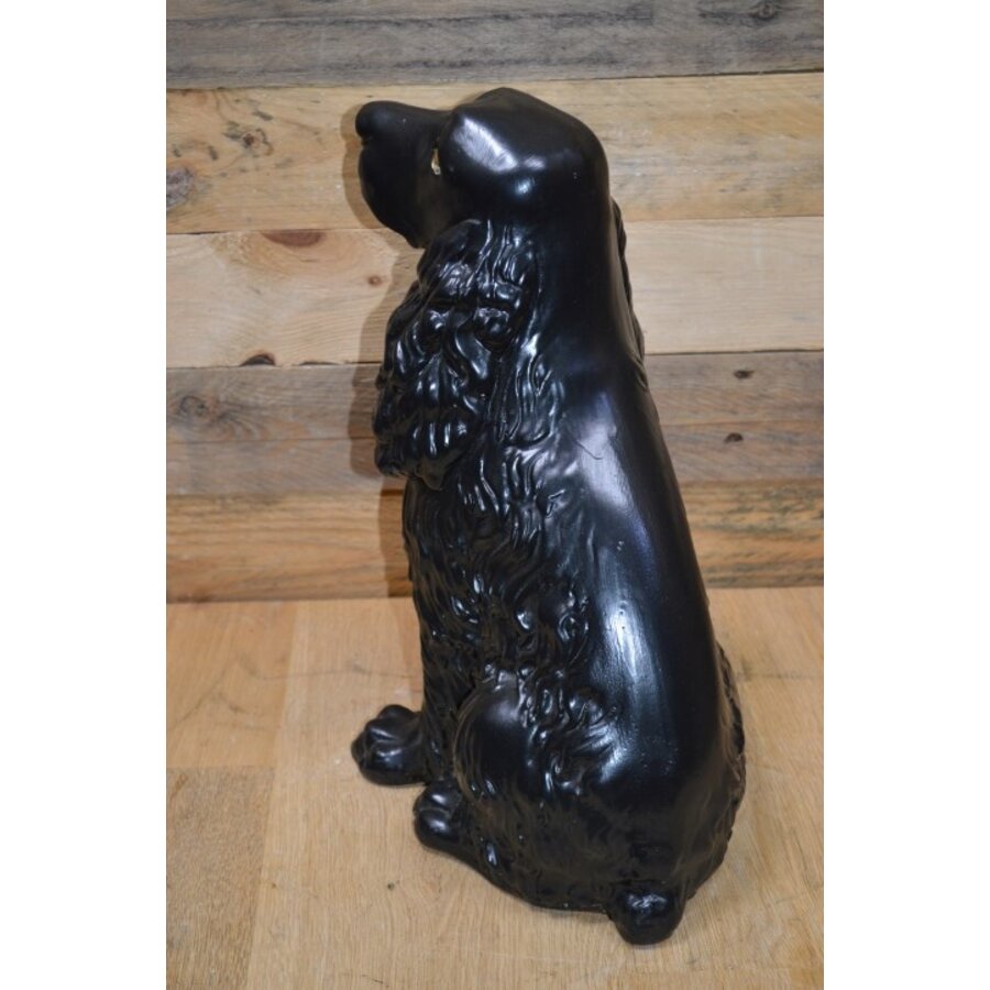 Cocker Spaniel beeld zittend gips retro-7