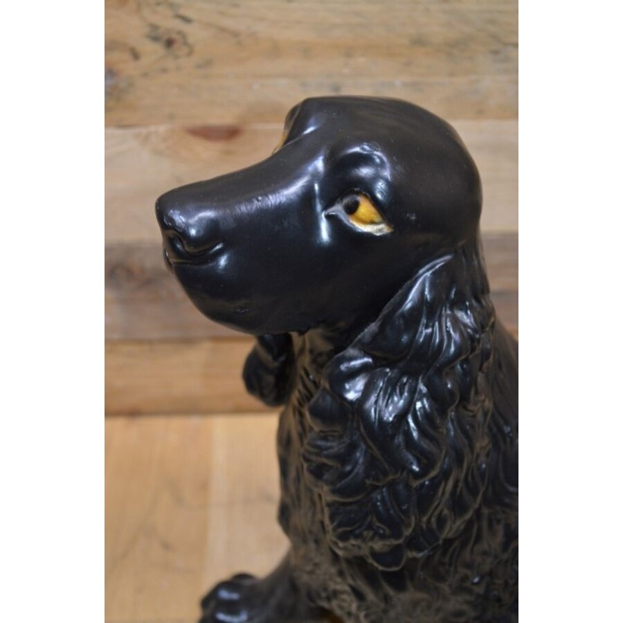 Cocker Spaniel beeld zittend gips retro-9