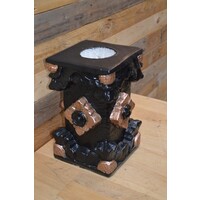 thumb-Betonnen zuil zwart met oud brons – pilaar of sokkel voor plant of beeld-1