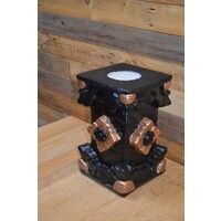thumb-Betonnen zuil zwart met oud brons – pilaar of sokkel voor plant of beeld-3
