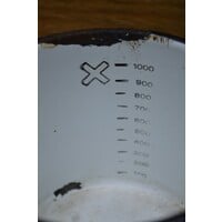 thumb-Emaille maatbeker 1 liter wit blauw-2