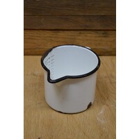 thumb-Emaille maatbeker 1 liter wit blauw-3