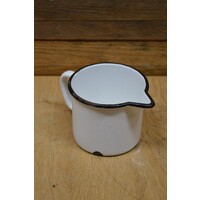 thumb-Emaille maatbeker 1 liter wit blauw-4