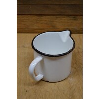 thumb-Emaille maatbeker 1 liter wit blauw-5