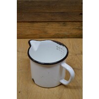thumb-Emaille maatbeker 1 liter wit blauw-6