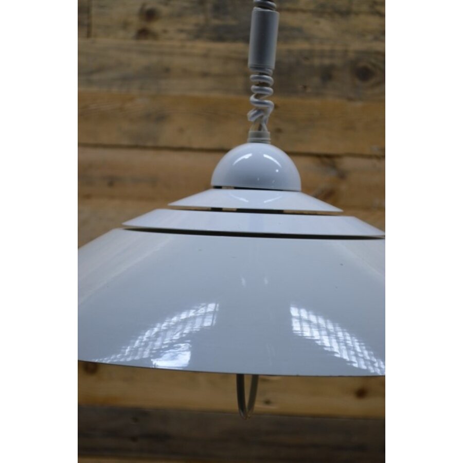 Masive plafond hanglamp schotel kap jaren 70-2