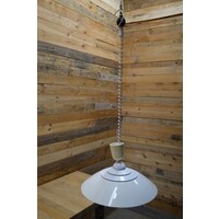 thumb-Masive plafond hanglamp schotel kap jaren 70-4
