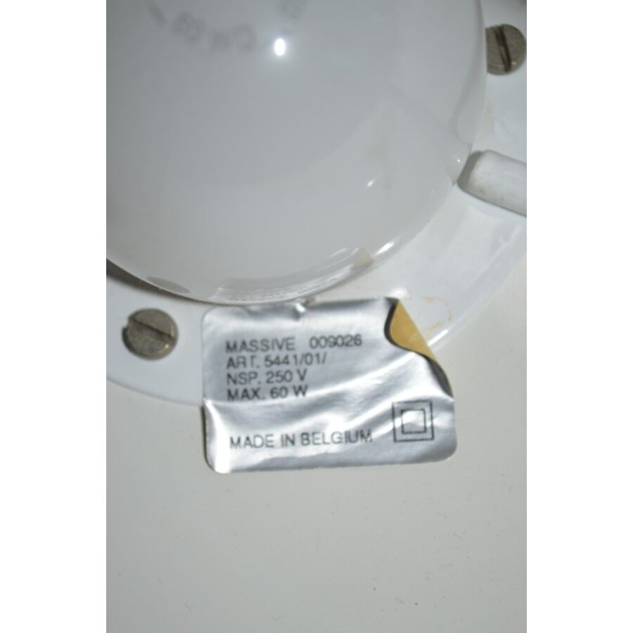 Masive plafond hanglamp schotel kap jaren 70-6
