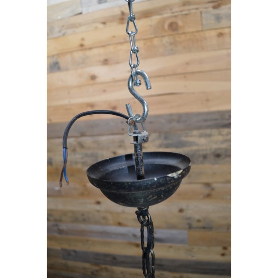Art Deco hanglamp met metalen kap-7