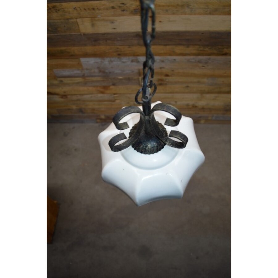 Art Deco hanglamp met metalen kap-8