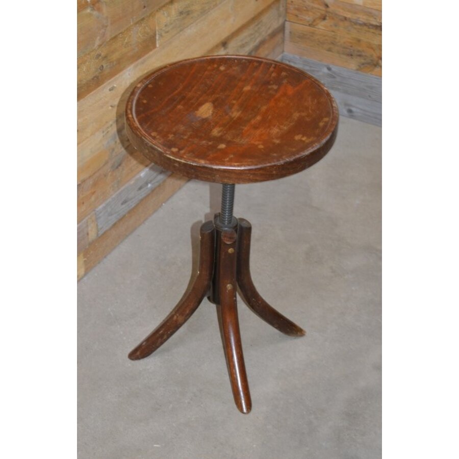 Antiek rond draaikrukje in Thonet stijl-3