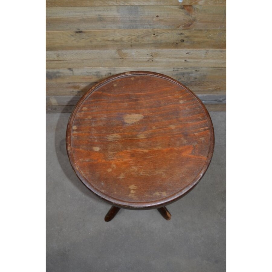 Antiek zitkrukje rond-4