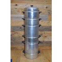 thumb-Vintage Fluks stoompannenset van aluminium-1