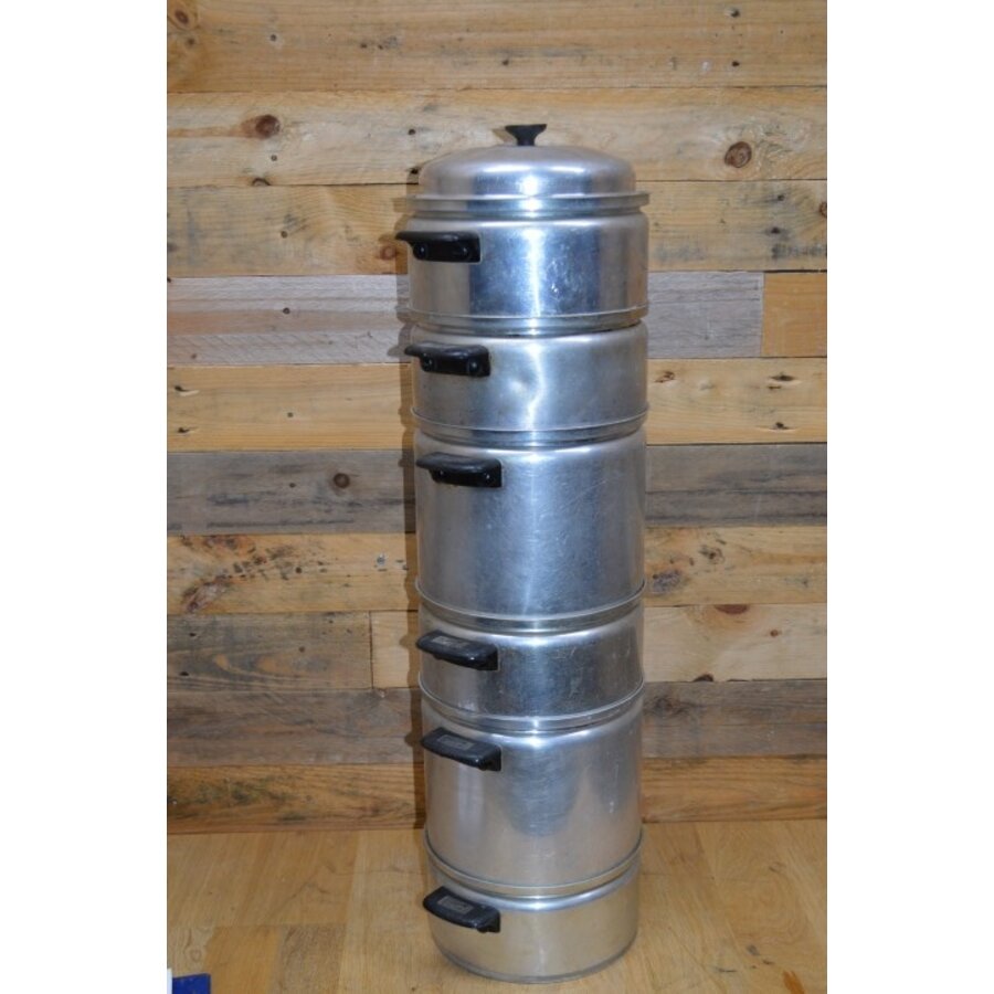 Vintage Fluks stoompannenset van aluminium-2