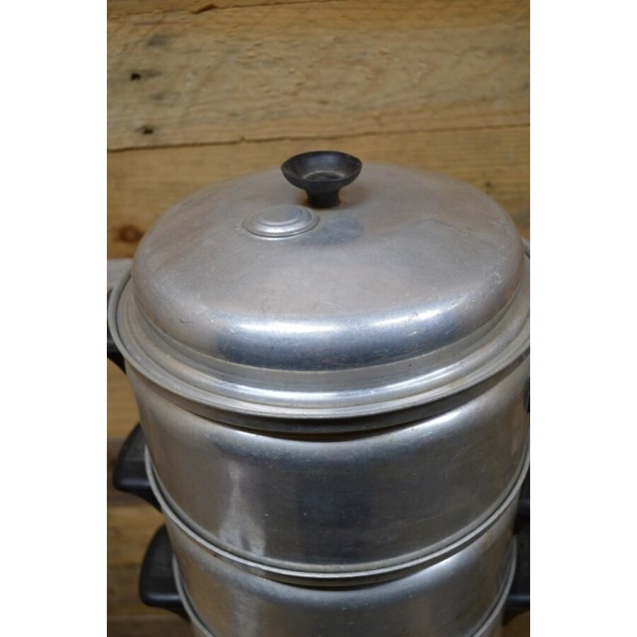 Vintage Fluks stoompannenset van aluminium-5