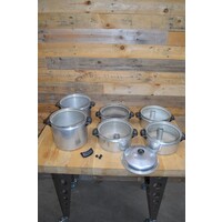 thumb-Vintage Fluks stoompannenset van aluminium-6