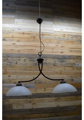 Hanglamp metaal met glas 