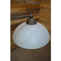 thumb-Hanglamp metaal met twee glazen kappen in art deco stijl-2