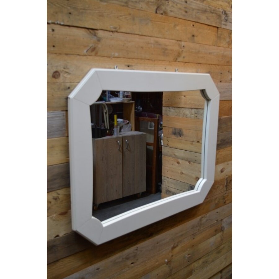 Spiegel met witte eikenhouten lijst-1