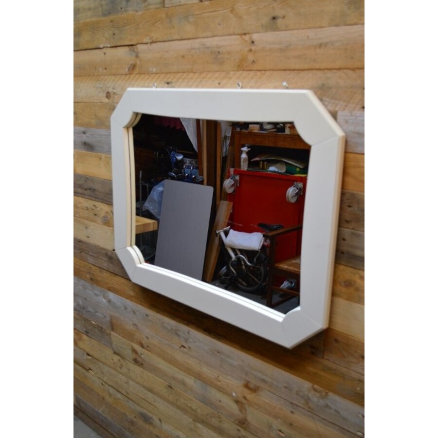 Spiegel met witte eikenhouten lijst-4