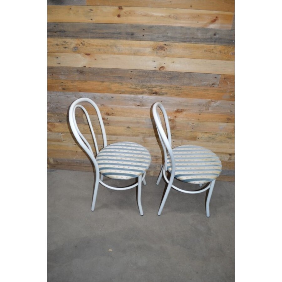 Set van 2 metalen Thonet model buizenframe stoelen-6