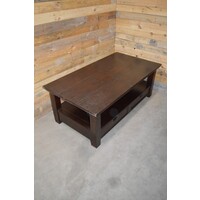 thumb-Salontafel massief eiken donker rechthoekig-1